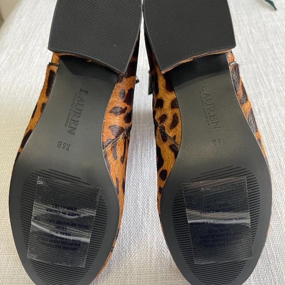 NWT - Ralph Lauren Welford Leather booties Leopard calfhair - Picture 5 of 9